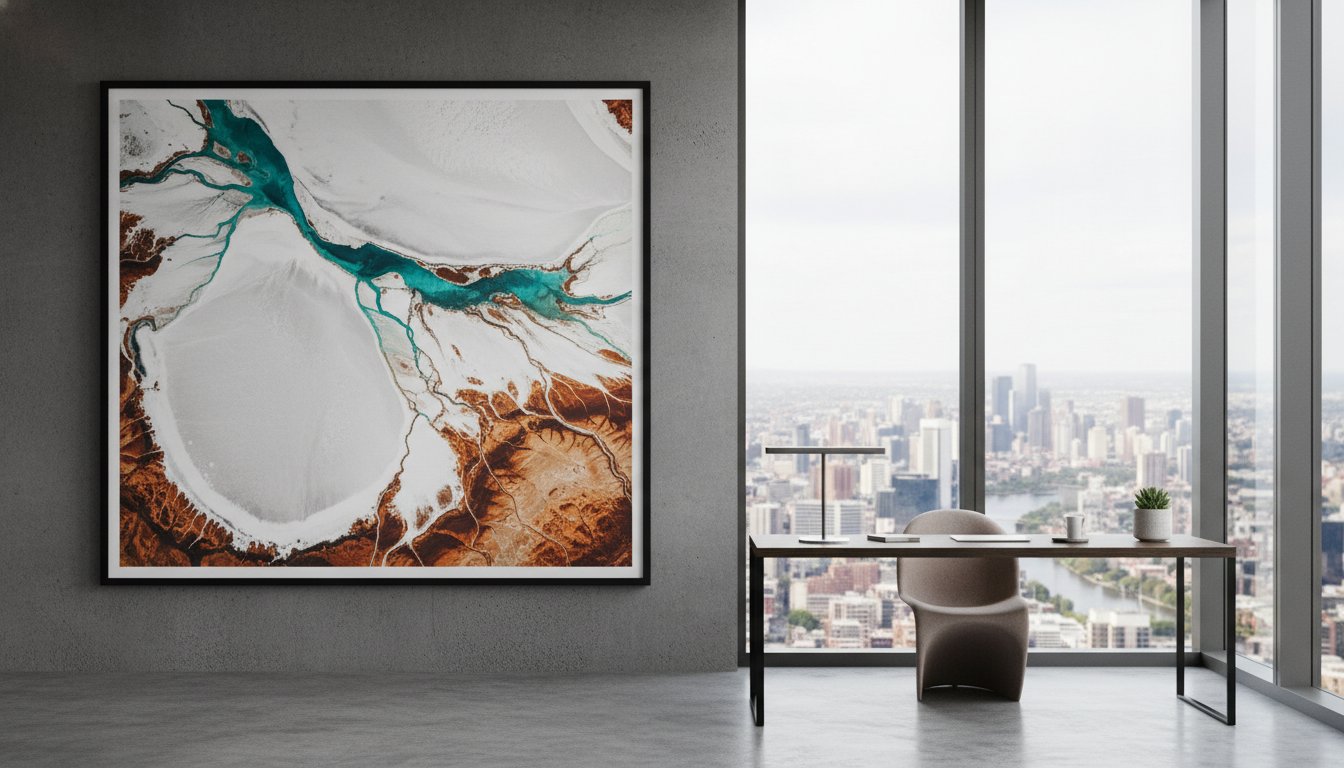 Abstract Salt Lake Aerial Prints: The Uncompromising Edge of Fine Art